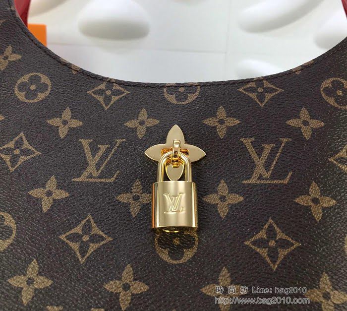 路易威登LV女包 頂級原單 HOBO FLEUR手袋 Monogram Flower掛鎖 時尚休閒 肩背包  ydh2703